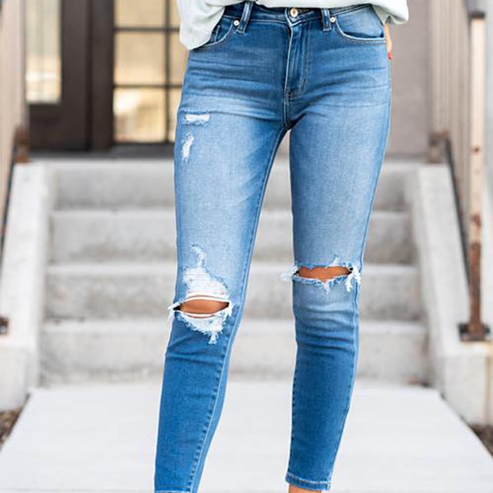 Tally Weijl Distressed Skinny Jean (light washed)